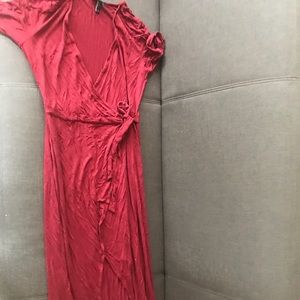 Red wrap dress